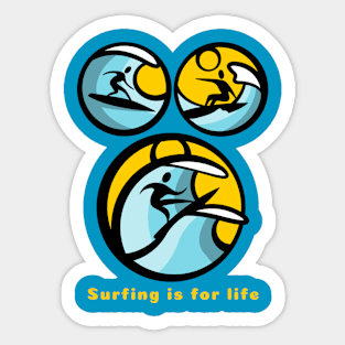 Surfing's the source. Can change your life. Swear to God. Sticker